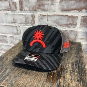 Black and Gray Trucker Hat with  spur and bronco Logo